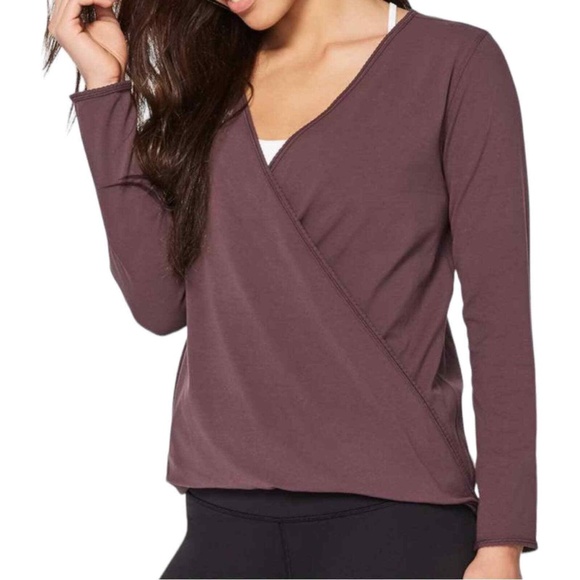 lululemon athletica Tops - Lululemon Black Cherry Freedom Wrap - EUC